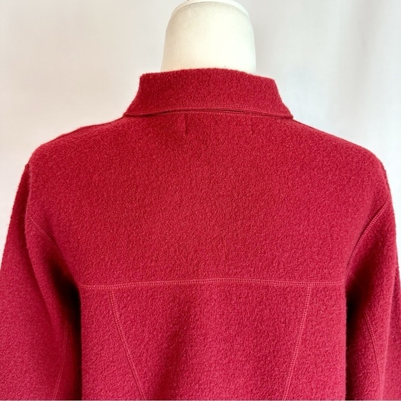 Jones New York Country Deep Red 100% Wool Button Carigan Sweater Jacket Medium - Picture 11 of 13